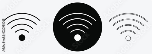  vector icon wifi, wi-fi icon sign for remote internet access, internet connection, signal icon, variations podcast vector