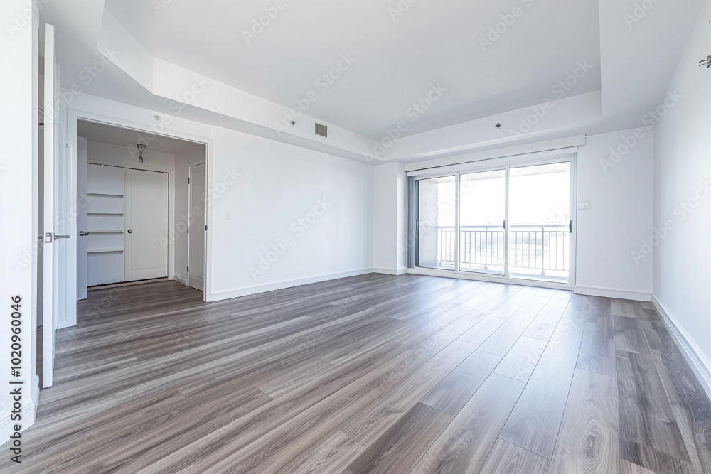 interior of empty spacious living room with white walls interior of empty spacious living room with white walls