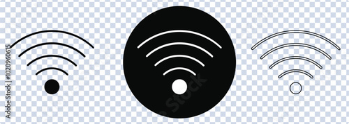  vector icon wifi, wi-fi icon sign for remote internet access, internet connection, signal icon, variations podcast vector