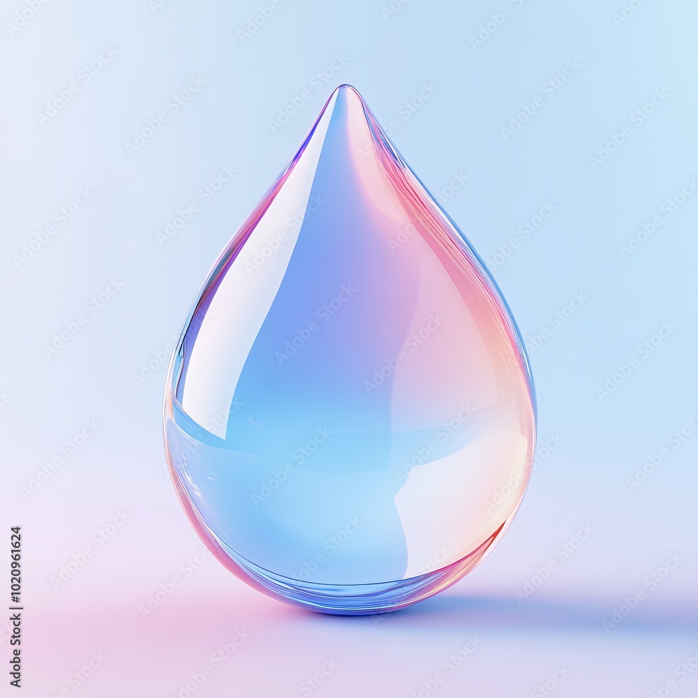 Abstract Water Drop with Blue and Pink Gradient Abstract Water Drop with Blue and Pink Gradient