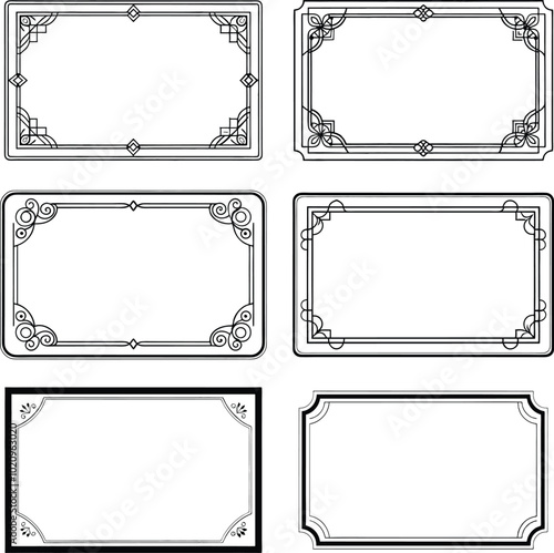 Vintage ornament frame. Decorative border frames, retro style divider