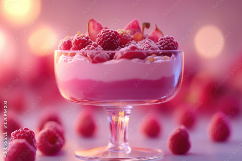 Fresh raspberries arranged in a clear glass bowl, perfect for dessert or snack Fresh raspberries arranged in a clear glass bowl, perfect for dessert or snack