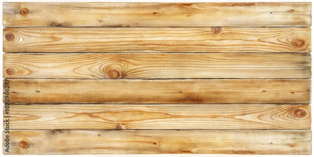 Naklejka premium Horizontal Wooden Planks with Natural Grain and Knots, Perfect for Rustic Backgrounds and Textures