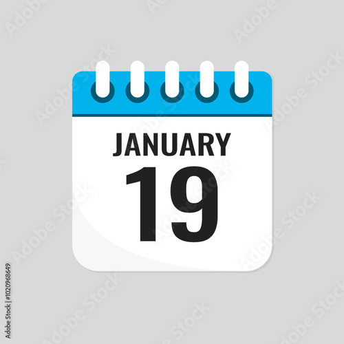 Icon page calendar day - 19 January