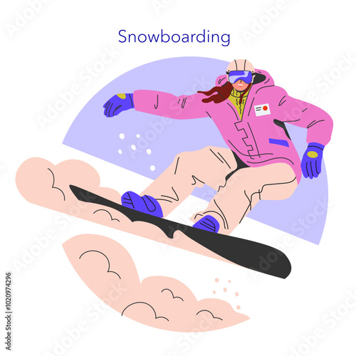 Winter Sports. Flat Vector Illustration