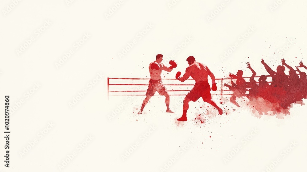 Dynamic Watercolor Fight: Expressive Brush Strokes and Dramatic Lighting in Slow Motion Scene