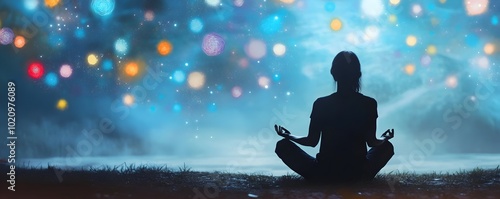Person Meditating Surrounde...