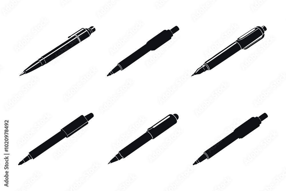 variety of pen illustrations in black simple style variety of pen illustrations in black simple style