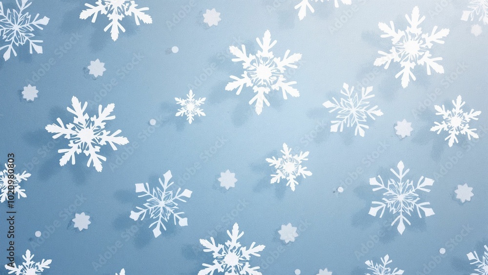Winter-themed background with white snowflakes on blue for festive decoration and design
Winter-themed background with white snowflakes on blue for festive decoration and design