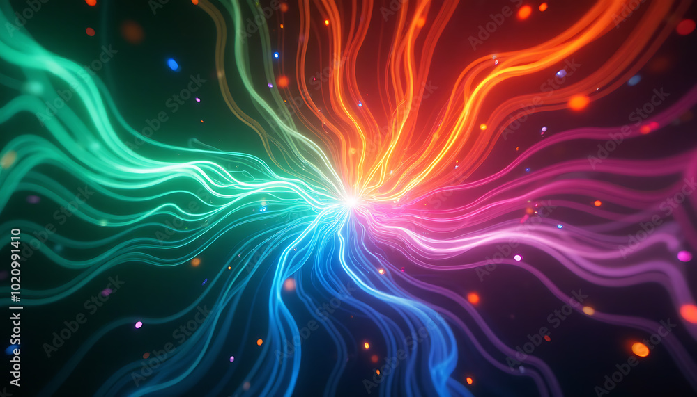 Fototapeta premium A colorful, swirling light display with a rainbow of colors