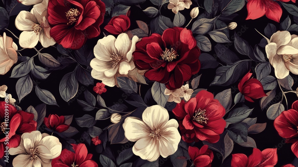 Floral seamless pattern generative Ai Floral seamless pattern generative Ai