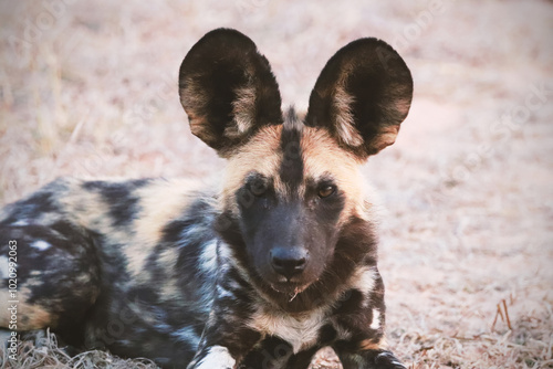 Konstfotografi Close up of the African wild dog