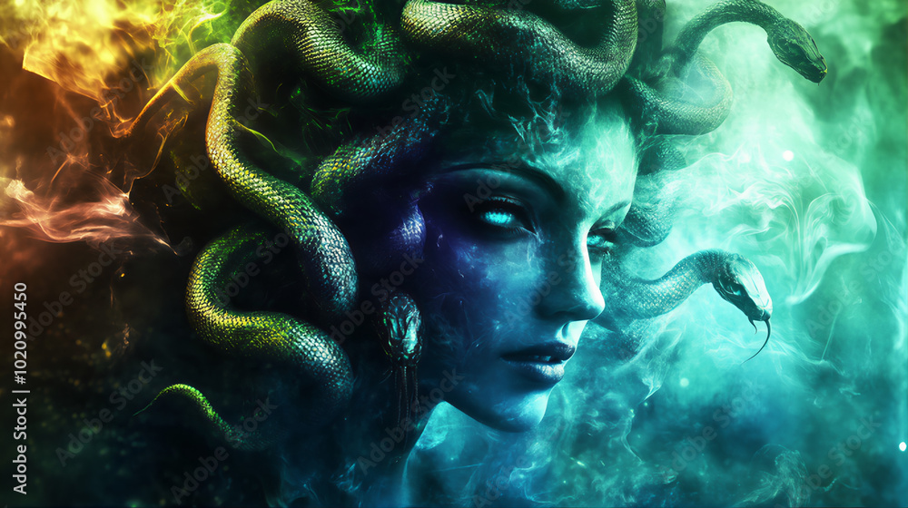 Gorgon medusa geek mythology woman with snake head. Gorgon medusa geek mythology woman with snake head.