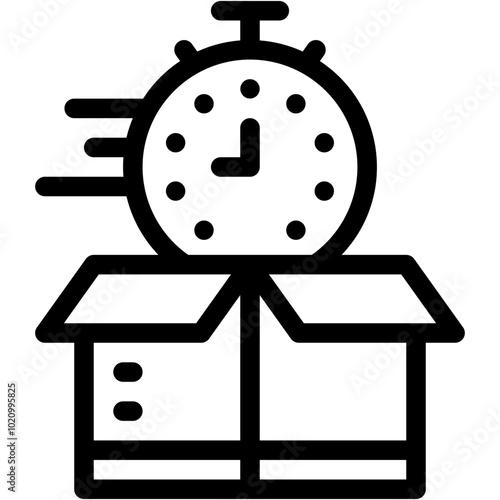 Vector Icon Delivery Time, Logistic, Transport, Delivery, Time, Time Tracking