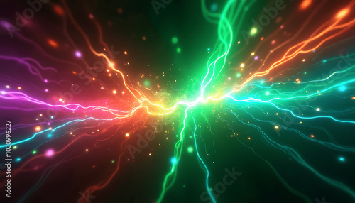 Wallpaper Mural A colorful, swirling light display with a rainbow of colors Torontodigital.ca