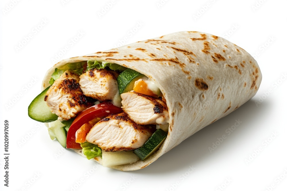 Grilled Chicken and Veggie Wrap for a Healthier Fast Food Choice Grilled Chicken and Veggie Wrap for a Healthier Fast Food Choice