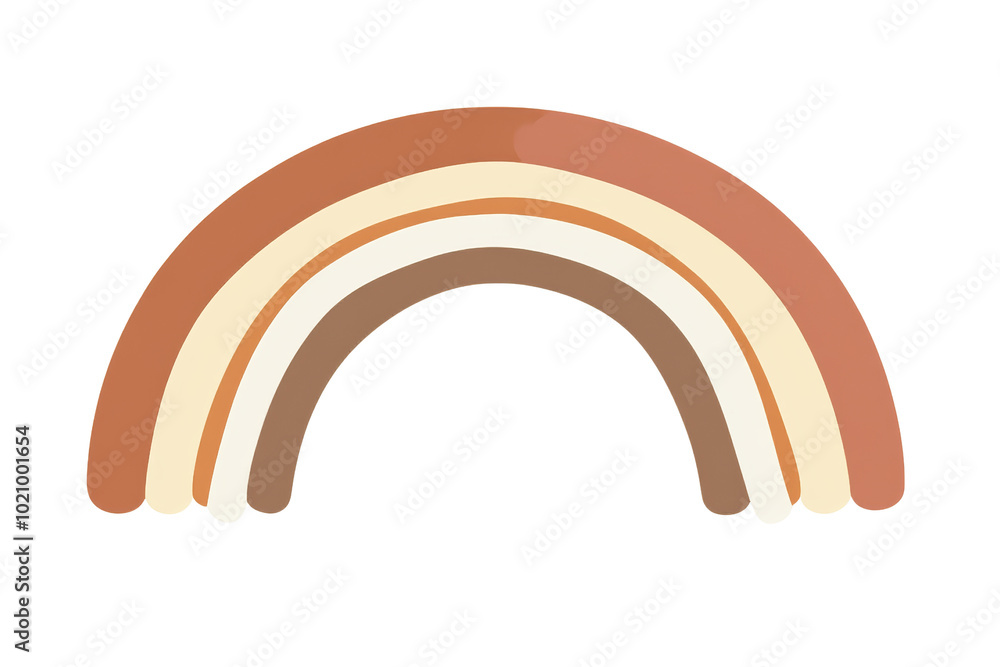 Stylized rainbow illustration, designed with soft colors, on a white isolated background. Stylized rainbow illustration, designed with soft colors, on a white isolated background.