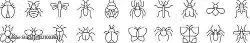 Insect Line Icon Collection. Editable Stroke. Perfect for Infographics, Articles, Books, Flyers, Banners