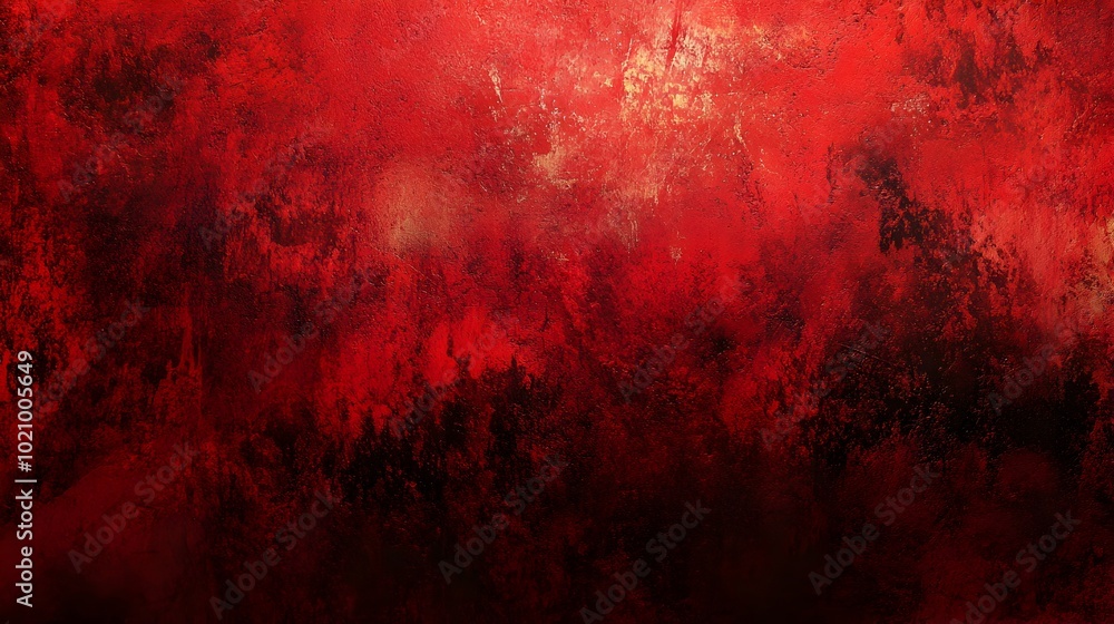 Fiery Crimson Abstraction - Dramatic Textural Landscape of Intense Color and Movement Fiery Crimson Abstraction - Dramatic Textural Landscape of Intense Color and Movement