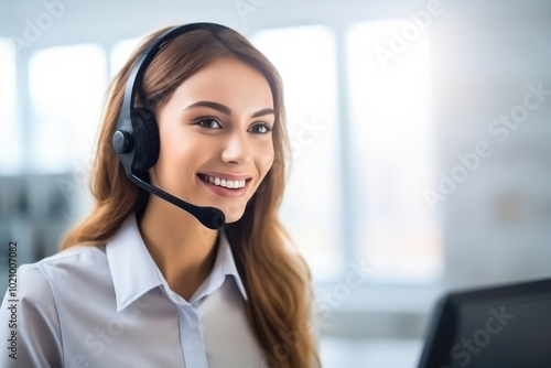 Professional Customer Service: Young Smiling Call Center Worker