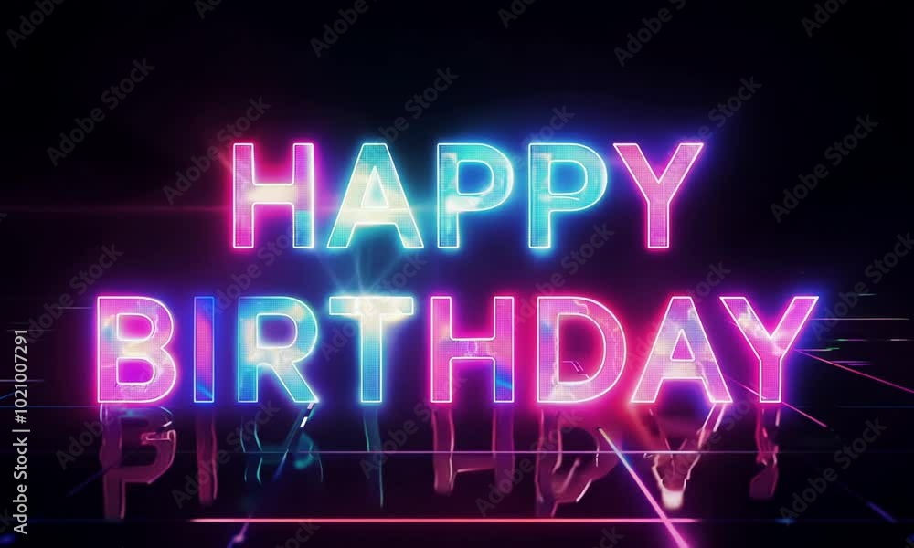 Neon Birthday Greetings Neon Birthday Greetings