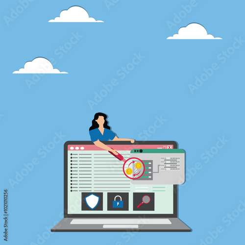 Businesswoman telling about the financial business