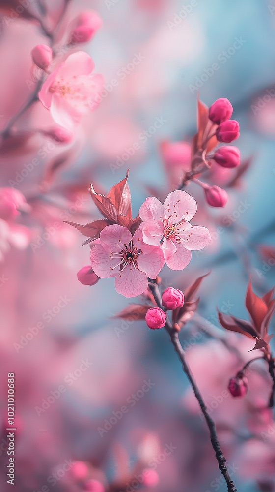 A vibrant cherry blossom tree stands tall with its stunning pink blooms against a clear blue sky, radiating beauty and the essence of spring in full swing. A vibrant cherry blossom tree stands tall with its stunning pink blooms against a clear blue sky, radiating beauty and the essence of spring in full swing.