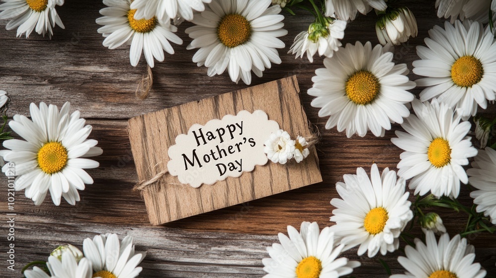 Obraz premium Happy Mother's Day Card with Daisies
