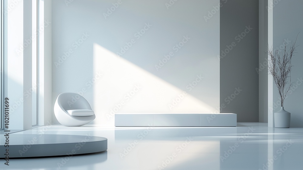Fototapeta premium A modern minimalist living room.