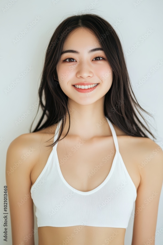 With radiant complexion, an Asian woman exudes elegance and vitality, making her image perfect for skincare and beauty product promotions. With radiant complexion, an Asian woman exudes elegance and vitality, making her image perfect for skincare and beauty product promotions.