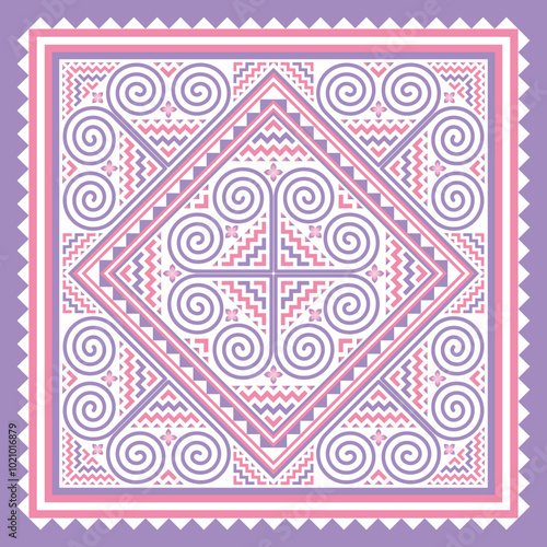 Hmong Original Bag Pattern Designed according to the original pattern that is unique to Hmong. Used in designing clothes, bags, wallpapers, vectors.