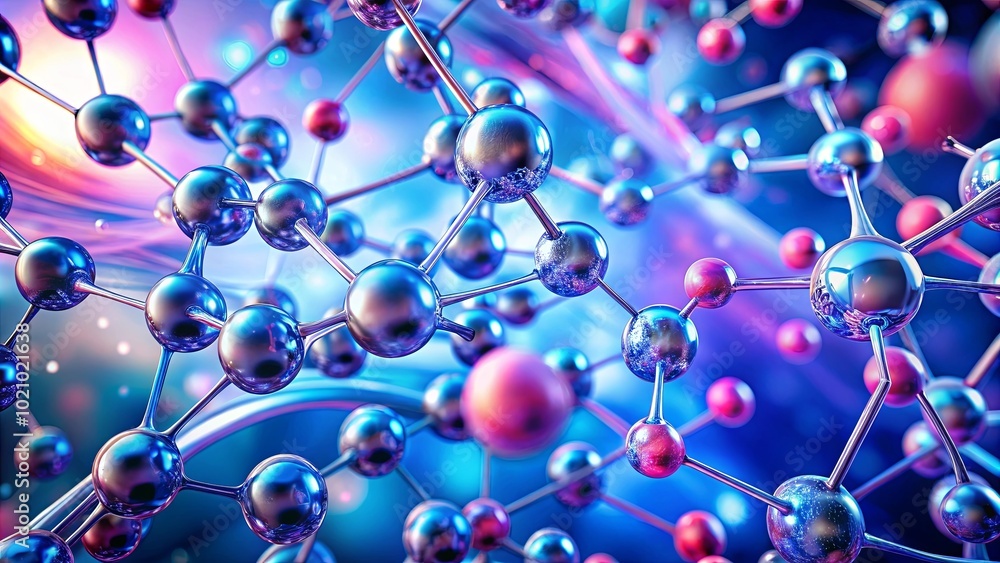 A Symphony of Atoms Interconnected spheres, linked by metallic bonds, creating a complex structure of shimmering elegance. A Symphony of Atoms Interconnected spheres, linked by metallic bonds, creating a complex structure of shimmering elegance.