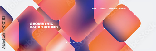 Square internet web page design template. Vector Illustration For Wallpaper, Banner, Background, Card, Book Illustration, landing page