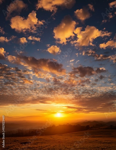 Golden Sunset Over Field