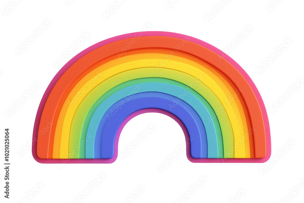 Fototapeta premium Colorful rainbow design on a white isolated background, perfect for various creative projects and designs.