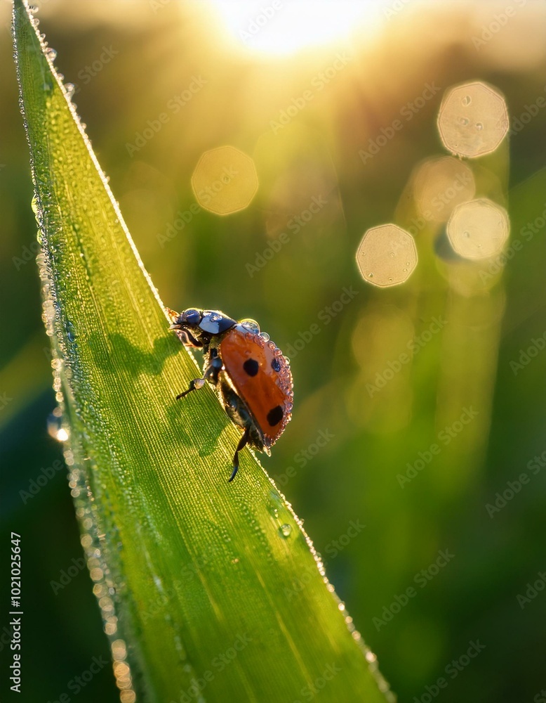 Ladybug on a blade of grass Ladybug on a blade of grass