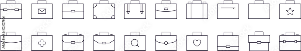 Briefcase for Office Work and Business Simple Icon Collection. Editable Stroke. Perfect for Infographics, Articles, Books, Flyers, Banners Briefcase for Office Work and Business Simple Icon Collection. Editable Stroke. Perfect for Infographics, Articles, Books, Flyers, Banners
