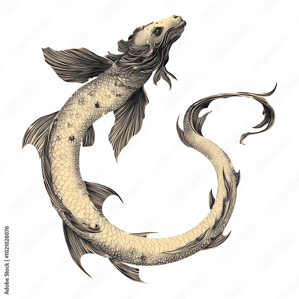 Obraz premium Vector illustration set of moon phases. Different stages of moonlight activity in vintage engraving style. Zodiac Signs. AI generated