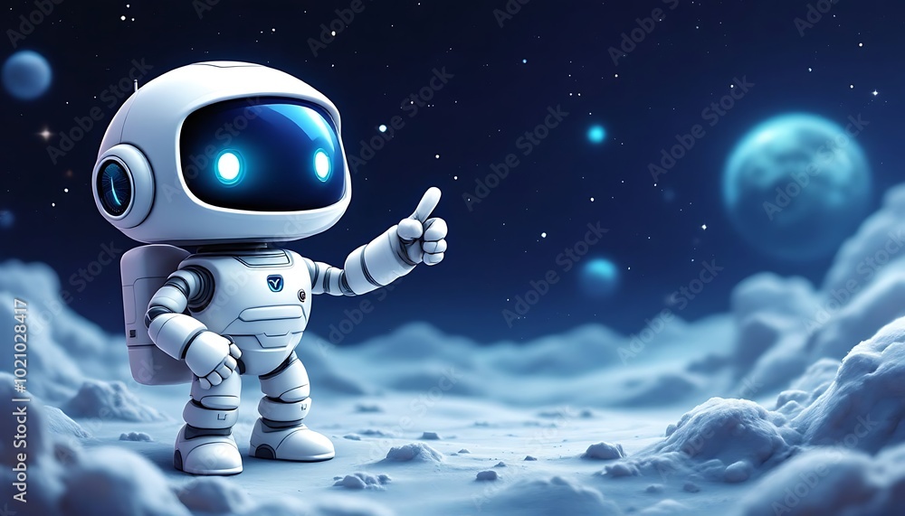 Robot Astronaut Exploring Alien Planet Robot Astronaut Exploring Alien Planet