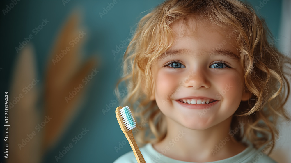 Portrait of a smiling little boy with a toothbrush in her hands Portrait of a smiling little boy with a toothbrush in her hands