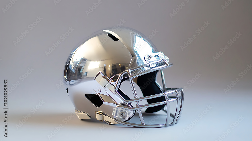 Fototapeta premium Metallic chrome football visor