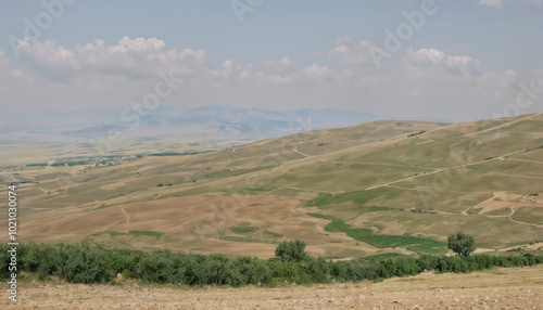 Wallpaper Mural Peaceful Rural Landscape With Rolling Hills and Trees Torontodigital.ca