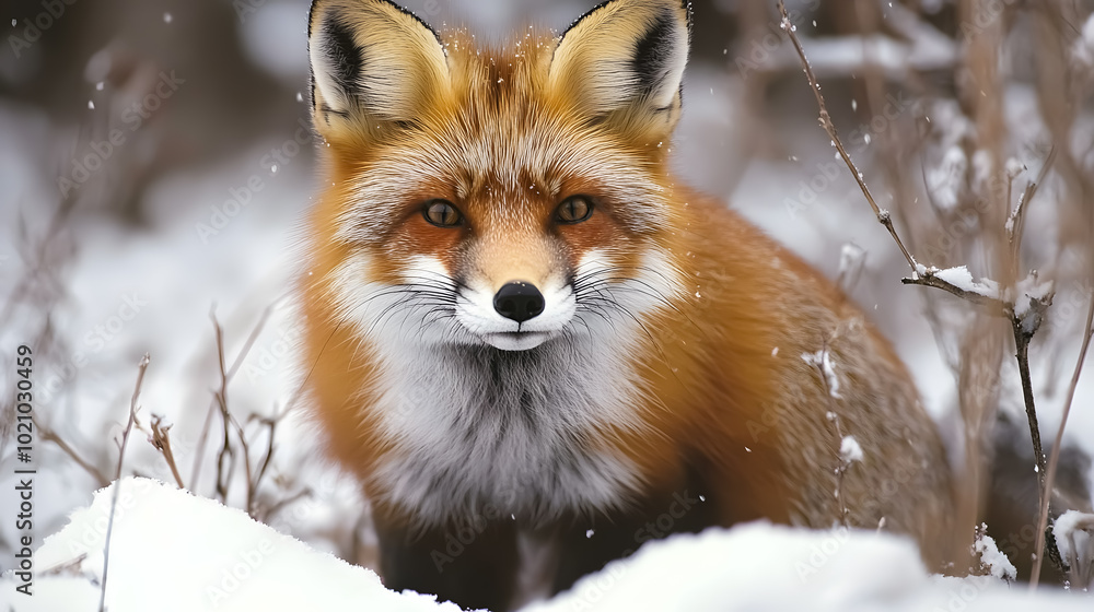 Obraz premium Red fox in winter.