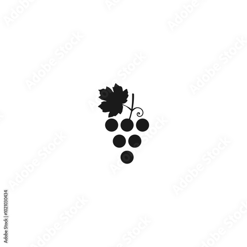 Grapes with leaf logo icon isolated on white background