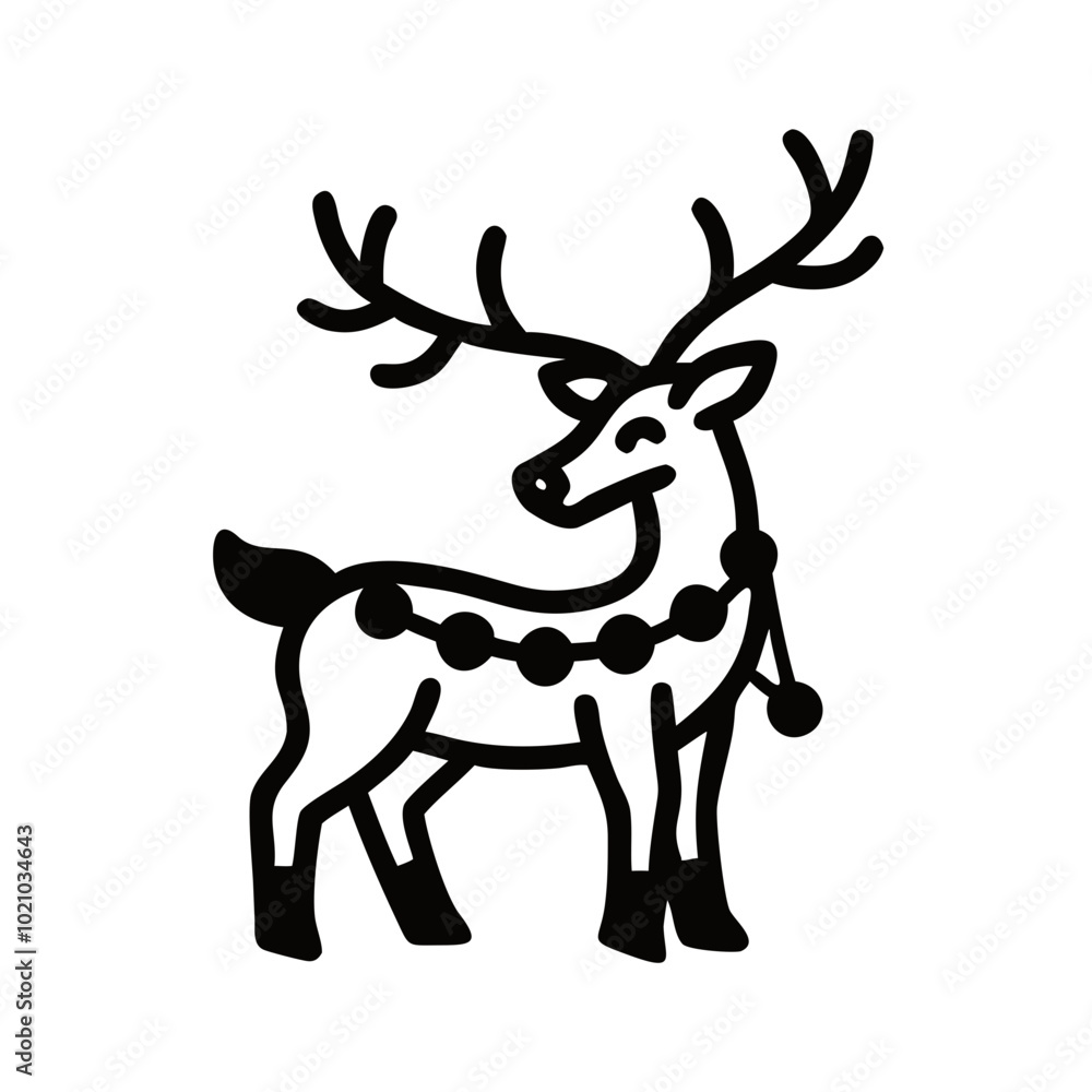 Christmas reindeer adorned with decorations Christmas reindeer adorned with decorations