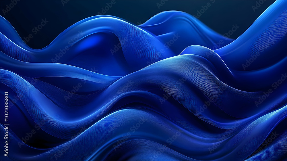 Obraz premium Abstract 3D Blue Wavy Background