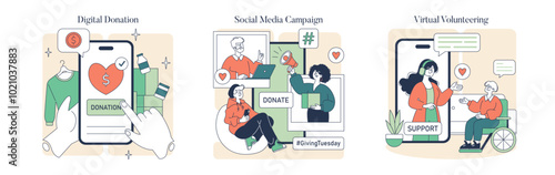 Giving Tuesday. Flat Vector Illustration