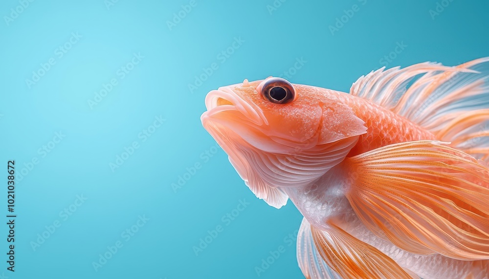 Colorful fish against a turquoise background, showcasing vibrant details. Colorful fish against a turquoise background, showcasing vibrant details.