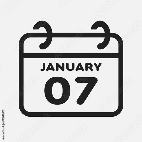 Icon page calendar day - 7 January