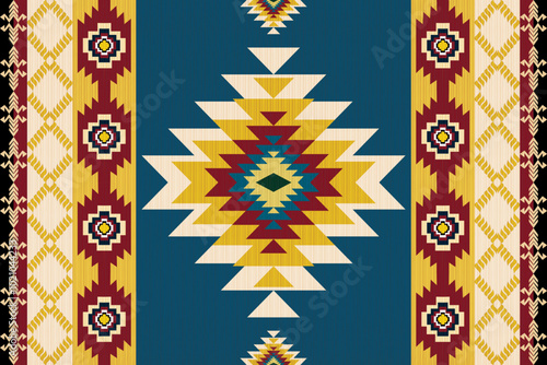The geometric southwestern Aztec pattern makes a statement with rich colors that are easy to coordinate with a range of decor styles